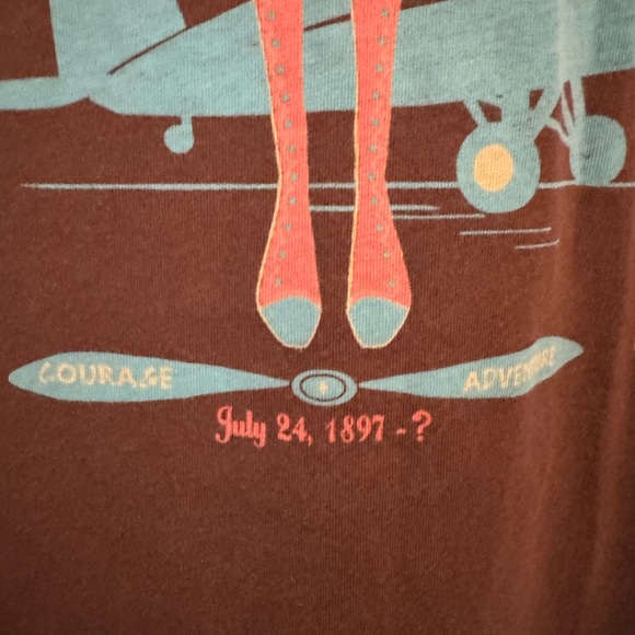 Amelia Earhart All-Cotton Tee, M, Blue Platypus - Picture 3 of 6